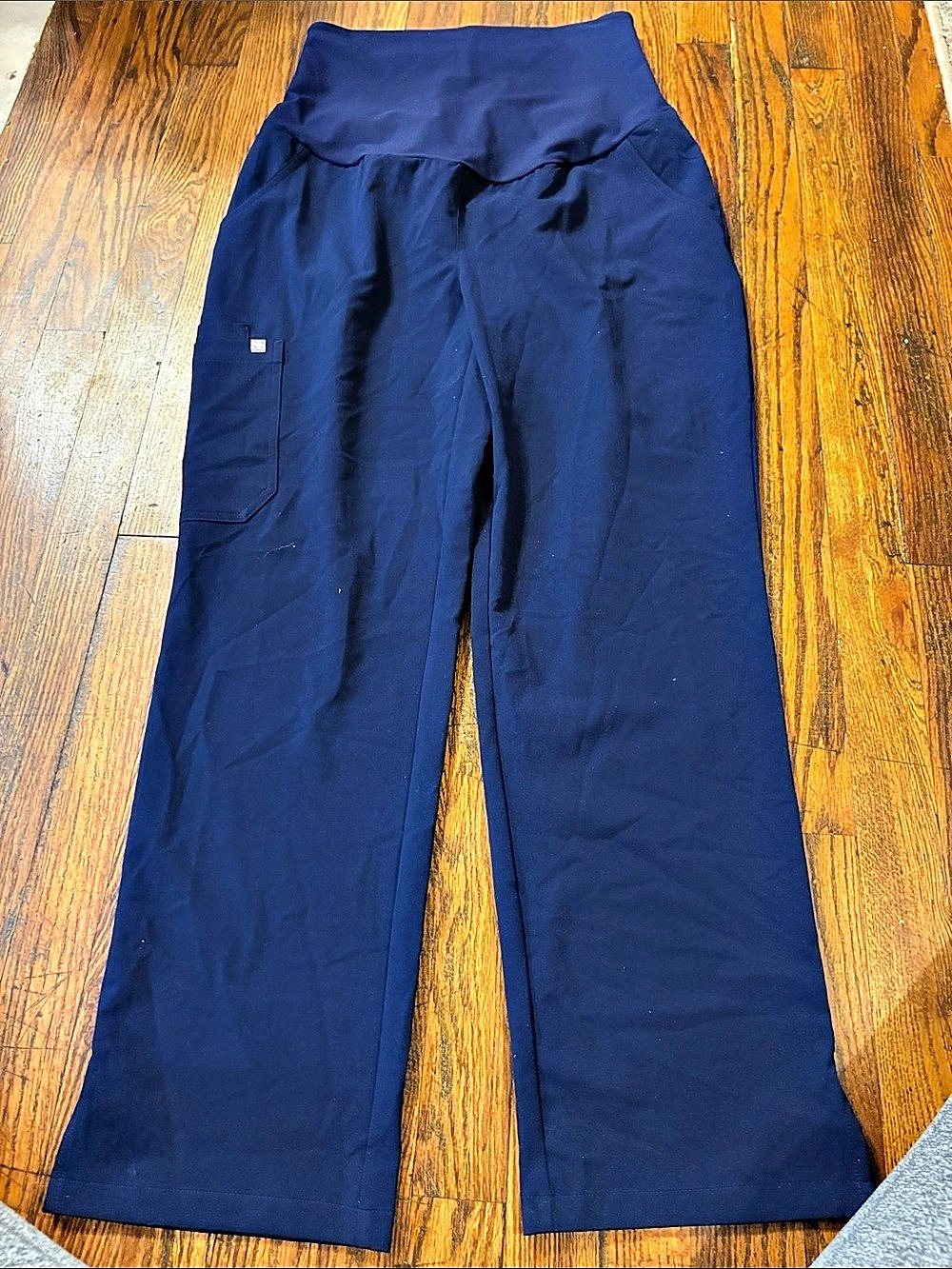 🎉Like New FIGS Technical Maternity Straight Leg Pants Blue Size XS Petite!